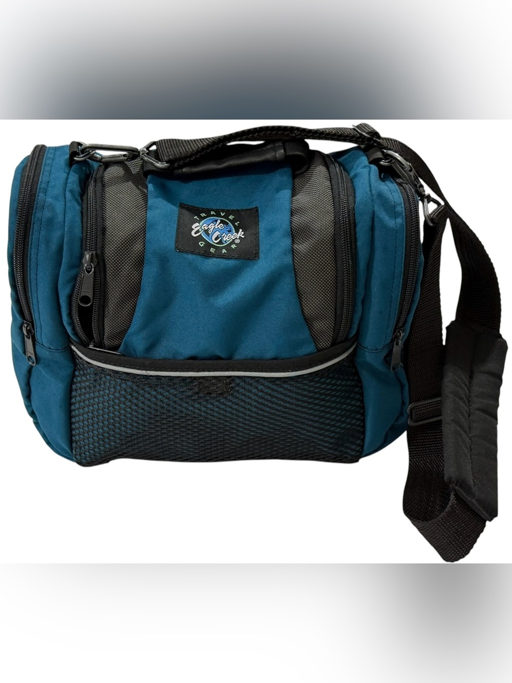 Eagle Creek Travel Gear Organizer Toiletry Shoulder Bag Blue Black Zip Case